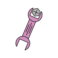 wrench and screw tools repair support mechanical icon vector illustration