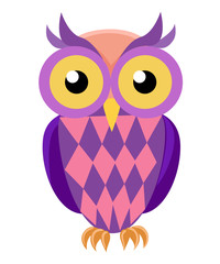 Vector image of an owl on white background Web site page and mobile app design.