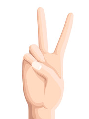 Hand pointing sign isolated on white background Hand vector number two Web site page and mobile app design