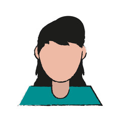 Avatar woman of girl female person people and human theme Isolated design Vector illustration
