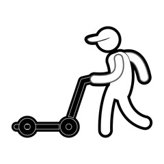 delivery man icon over white background vector illustration