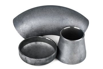 Steel welding fittings and connectors.Elbow, flanges and tee.