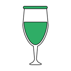 Glass of cocktail drink beverage and restaurant theme Isolated design Vector illustration