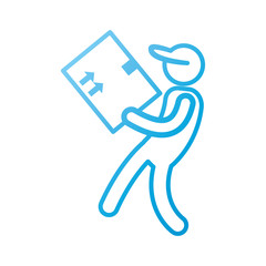delivery man with carton box icon over white background vector illustration