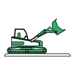 Wheel loader of under construction and repair theme Isolated design Vector illustration