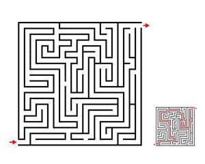 Maze and labyrinth game, vector design on white