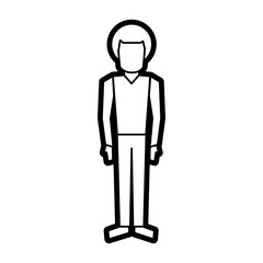 Avatar boy of male person people and human theme Isolated design Vector illustration