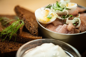 Pickled herring with sour cream