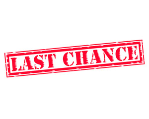 LAST CHANCE RED Stamp Text on white backgroud