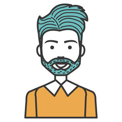 young man with beard avatar character vector illustration design