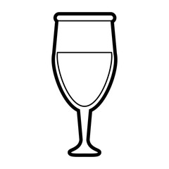 Glass of cocktail drink beverage and restaurant theme Isolated design Vector illustration