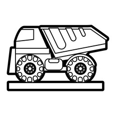 Dump truck of under construction and repair theme Isolated design Vector illustration