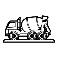 Fototapeta premium Concrete mixer of under construction and repair theme Isolated design Vector illustration