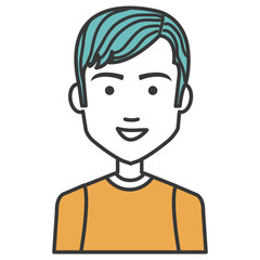 young man avatar character vector illustration design