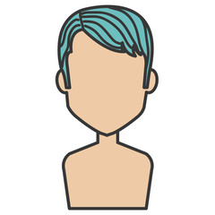 young man shirtless avatar character vector illustration design