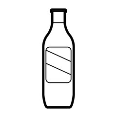 Vine bottle of drink beverage and restaurant theme Isolated design Vector illustration