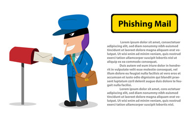 Hacker send a phishing mail to victim, Vector