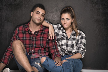 Portrait of fashionable young couple.