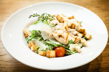 Caesar salad on a plate