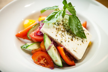 Greek salad on a plate