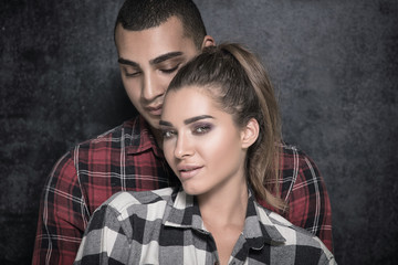 Portrait of fashionable young couple.