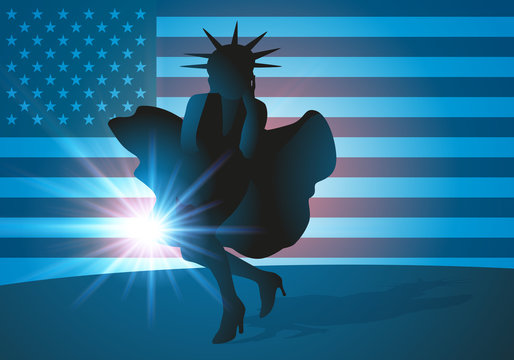 État-Unis - USA - symbole - Amérique - statue de la liberté - drapeau