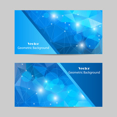 Fototapeta na wymiar Set of vector banners with polygonal background