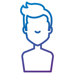 young man shirtless avatar character vector illustration design