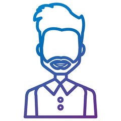 young man with beard avatar character vector illustration design