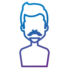 young man shirtless avatar character vector illustration design