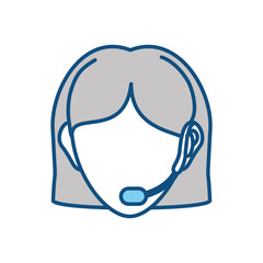 colorful  face woman call center over white  background vector illustration