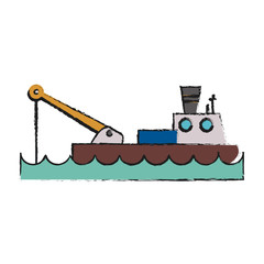Fishing boat of catch and hobby theme Isolated design Vector illustration