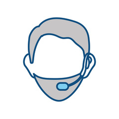 colorful face  man call center over white background vector illustration