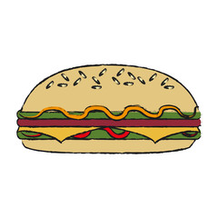 Sandwich of fast food urban and menu theme Isolated design Vector illustration