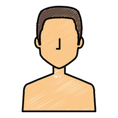 young man shirtless avatar character vector illustration design