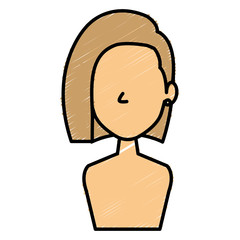 beautiful woman shirtless avatar character vector illustration design