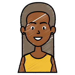 beautiful black woman avatar character vector illustration design