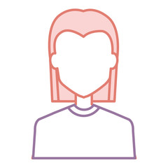 young man head with long hair avatar character vector illustration design