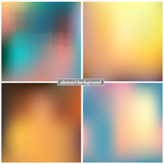 Set of blurred vector backgrounds. Colored bright abstract illustration. Template. Web. Rainbow. Range.