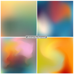 Set of blurred vector backgrounds. Colored bright abstract illustration. Template. Web. Rainbow. Range.