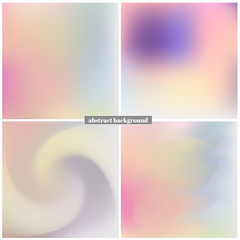 Set of blurred vector backgrounds. Colored bright abstract illustration. Template. Web.