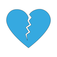 Broken heart icon Love passion and romantic theme Isolated design Vector illustration