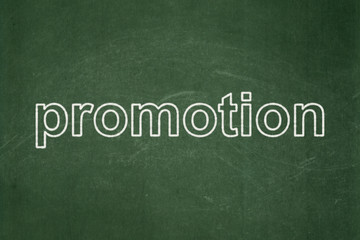 Obraz premium Marketing concept: Promotion on chalkboard background