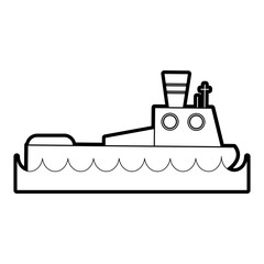 Ship of transportation sea and nautical theme Isolated design Vector illustration