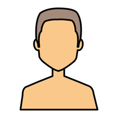 young man shirtless avatar character vector illustration design