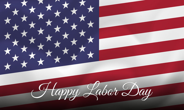 Happy Labor Day. Banner. USA flag. Vector illustration.