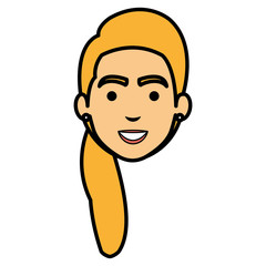 beautiful woman head avatar character vector illustration design