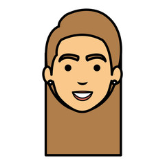 beautiful woman head avatar character vector illustration design