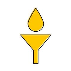 oil dropping in funnel maintenance car vector illustration