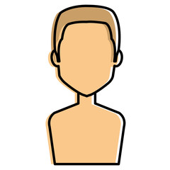 young man shirtless avatar character vector illustration design